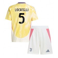 Juventus Manuel Locatelli #5 Bortaställ Barn 2024-25 Korta ärmar (+ Korta byxor)